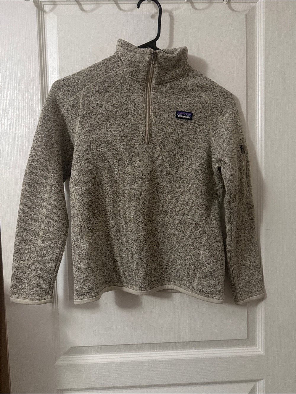 Patagonia Heathered Oatmeal Quarter-Zip Pullover
